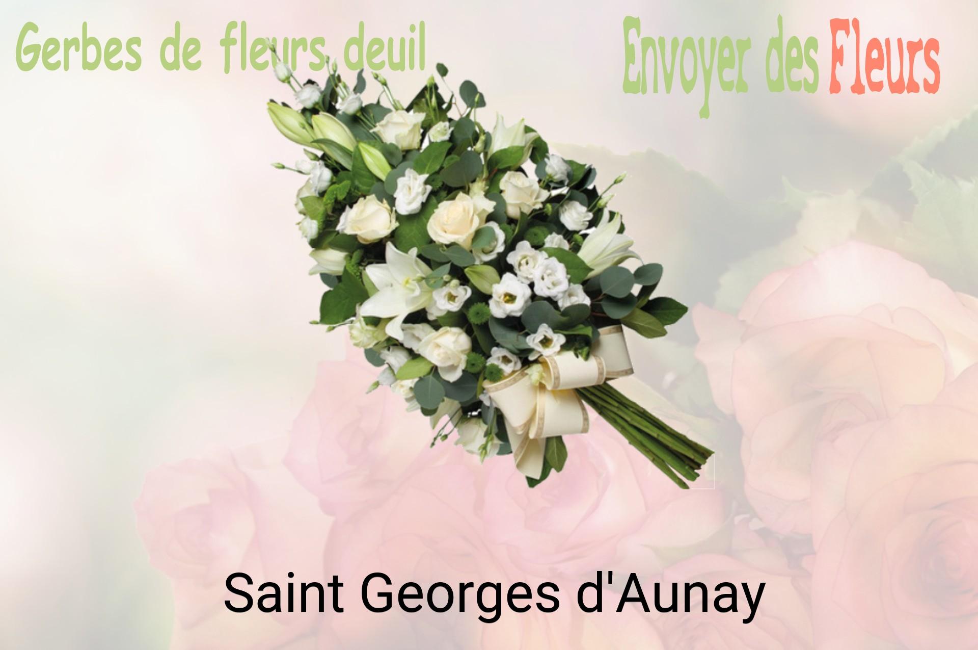 Gerbe de fleurs de deuil livrée à Saint-Georges-d'Aunay